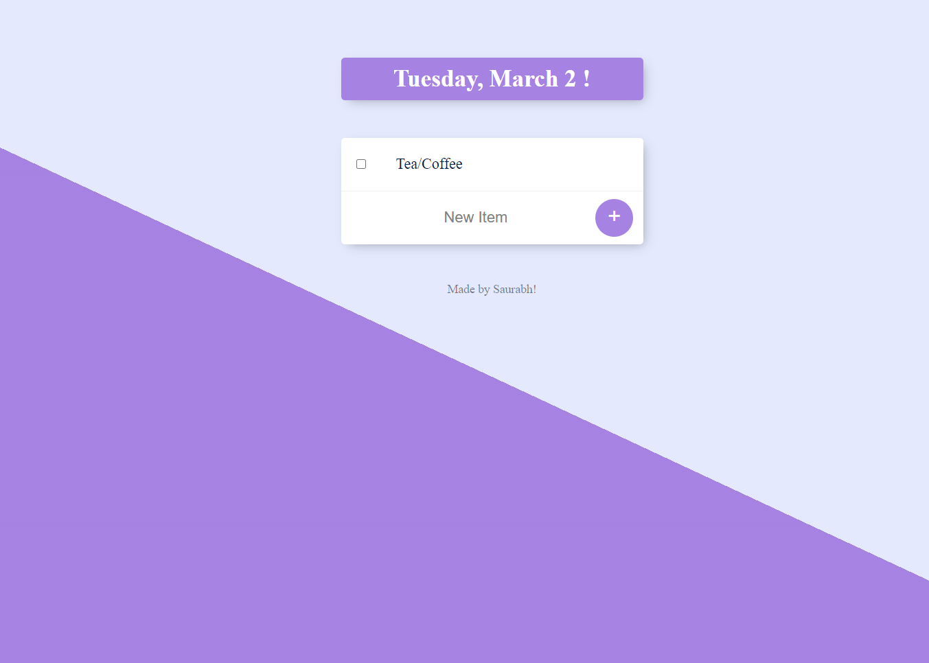 To Do List Web Application Front End